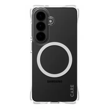 Ochronne etui na telefon PanzerGlass CARE Samba Transparent z białą wersją Qi do Samsung Galaxy S26