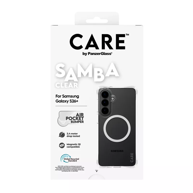 PanzerGlass CARE™ by ® Samba Case Przezroczysty z białym Qi do Samsung Galaxy S26+