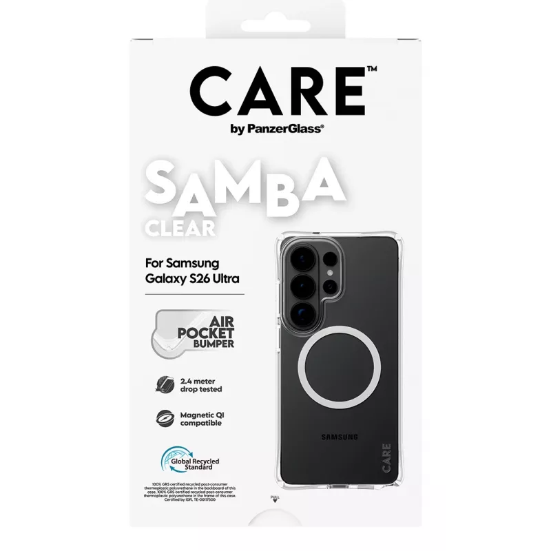 PanzerGlass CARE™ by ® Samba Etui Transparentne z Białym Qi Samsung Galaxy S26 Ultra