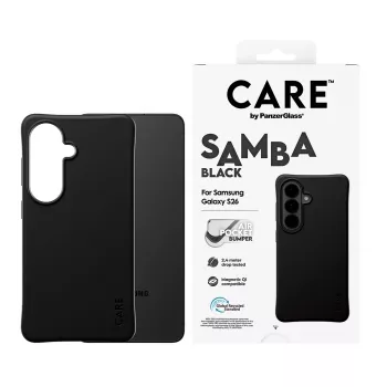 PanzerGlass CARE™ by ® Samba etui Czarny w. Qi Samsung Galaxy S26