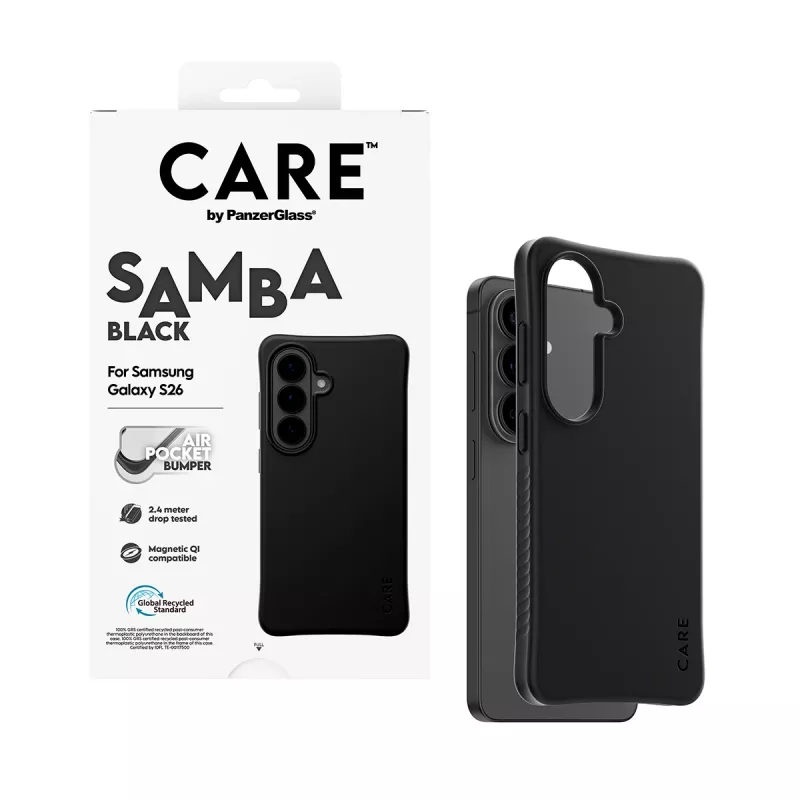 PanzerGlass CARE™ by ® Samba etui Czarny w. Qi Samsung Galaxy S26