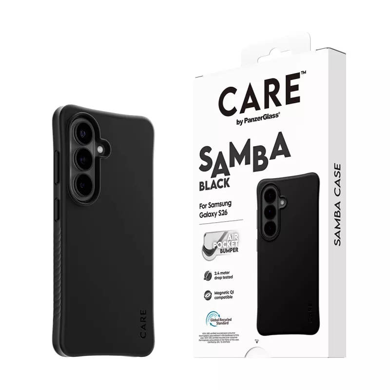 PanzerGlass CARE™ by ® Samba etui Czarny w. Qi Samsung Galaxy S26