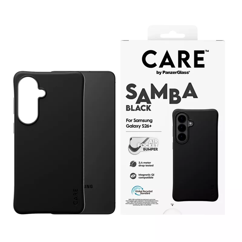 PanzerGlass CARE™ by ® etui Samba czarne z Qi do Samsung Galaxy S26+