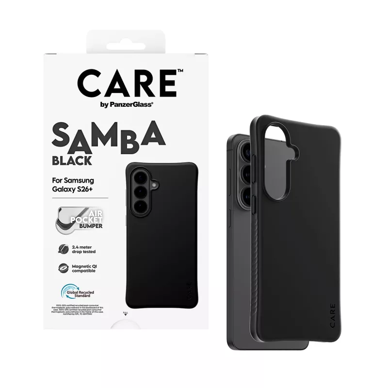 PanzerGlass CARE™ by ® etui Samba czarne z Qi do Samsung Galaxy S26+