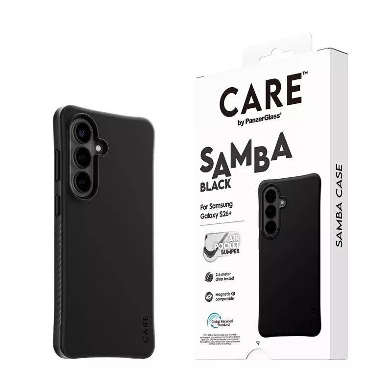 PanzerGlass CARE™ by ® etui Samba czarne z Qi do Samsung Galaxy S26+