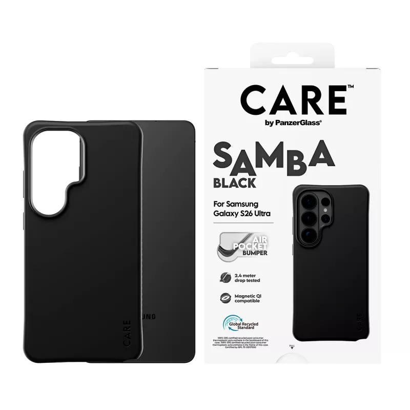 PanzerGlass CARE™ od ® etui Samba czarne z Qi Samsung Galaxy S26 Ultra