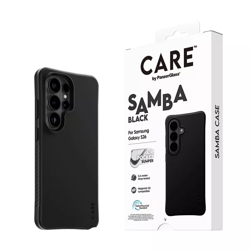 PanzerGlass CARE™ od ® etui Samba czarne z Qi Samsung Galaxy S26 Ultra