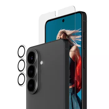Zestaw ochronny ekranu PanzerGlass do Samsung Galaxy S26 — Hoops 2-w-1 Ultra-Wide Fit, szkło hartowane + warstwy PET/silikon