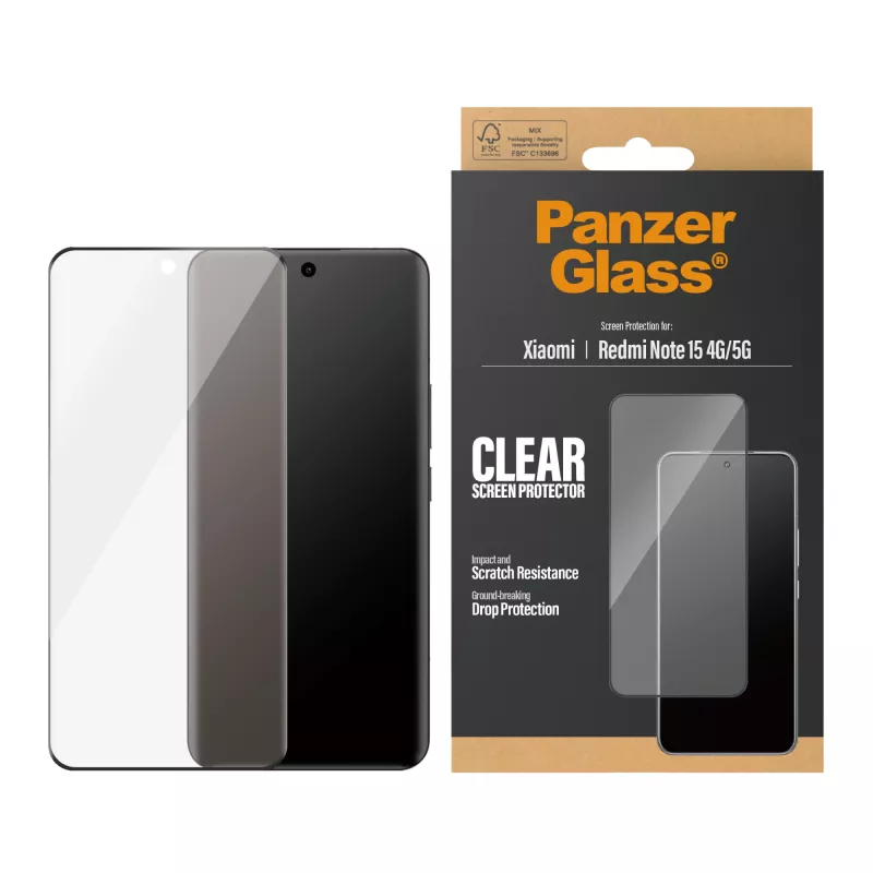 PanzerGlass ® Szkło ochronne Xiaomi Redmi Note 15 4G | 5G | Ultra-Wide Fit