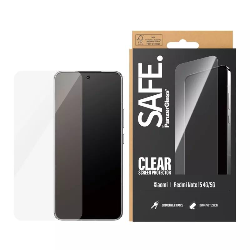 PanzerGlass SAFE. by ® Szkło hartowane Xiaomi Redmi Note 15 4G | 5G | Ultra-Wide Fit