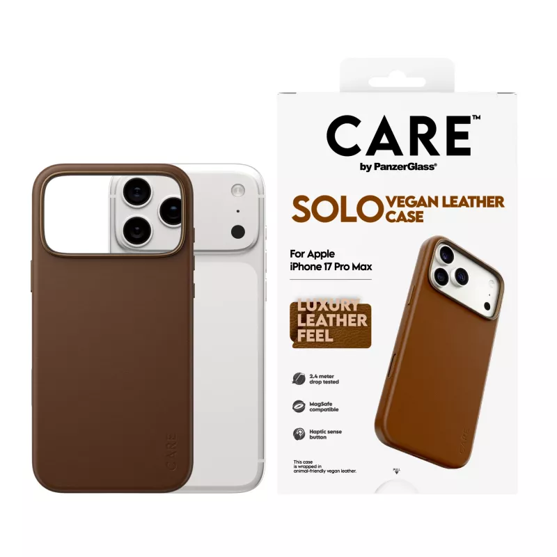 Etui PanzerGlass CARE Solo Case Brown do Apple iPhone 17 Pro Max, pokrowiec, brązowy