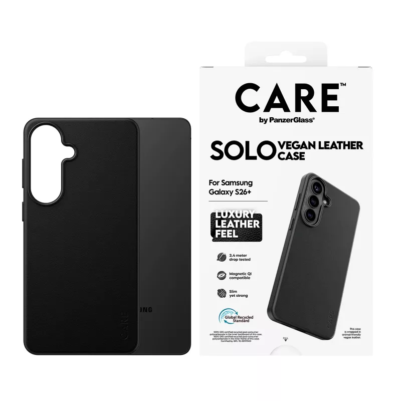 Telefoniczny pokrowiec PanzerGlass CARE Solo etui do Samsung Galaxy S26+ — Czarny, kompatybilny z Galaxy S26+