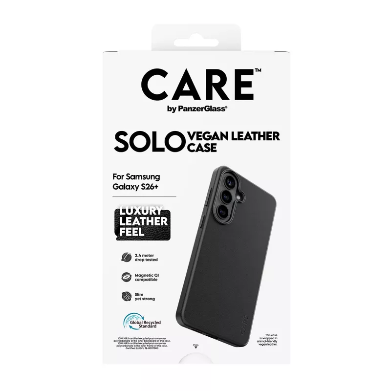 Telefoniczny pokrowiec PanzerGlass CARE Solo etui do Samsung Galaxy S26+ — Czarny, kompatybilny z Galaxy S26+