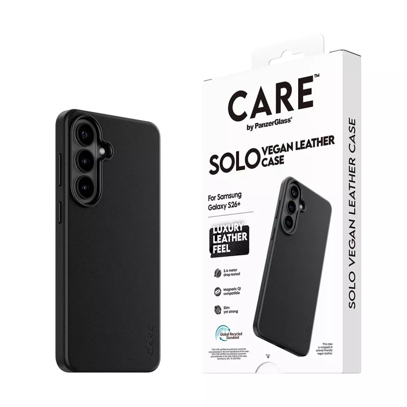 Telefoniczny pokrowiec PanzerGlass CARE Solo etui do Samsung Galaxy S26+ — Czarny, kompatybilny z Galaxy S26+