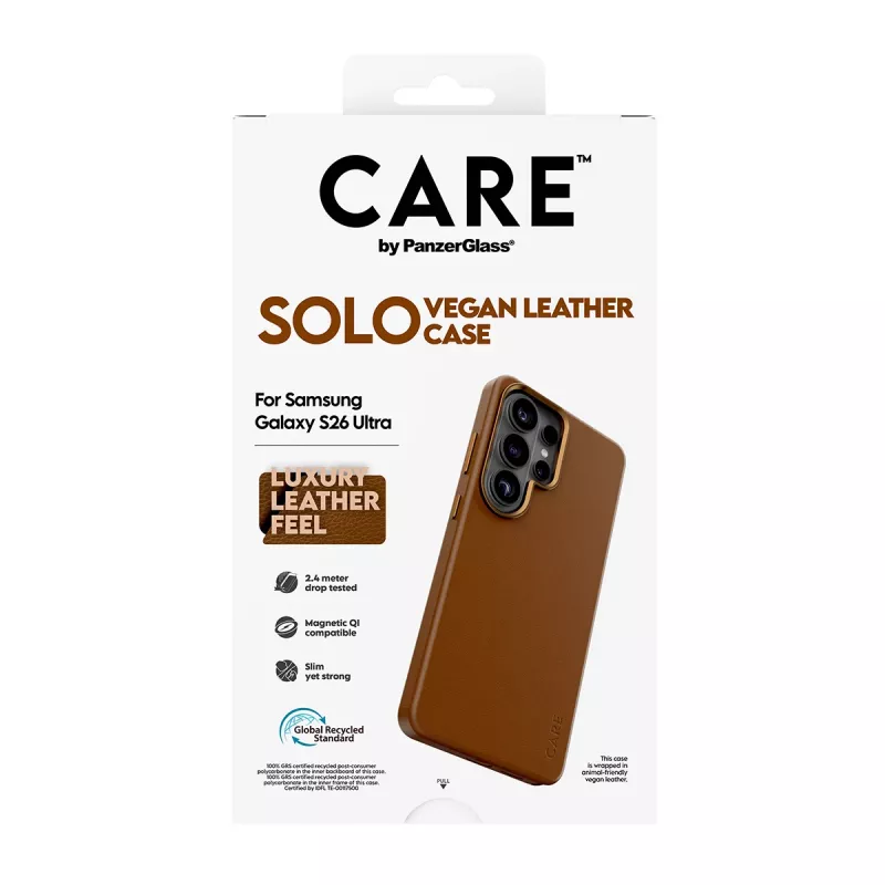 PanzerGlass CARE™ by ® Solo Case Brown w. Qi Samsung Galaxy S26 Ultra