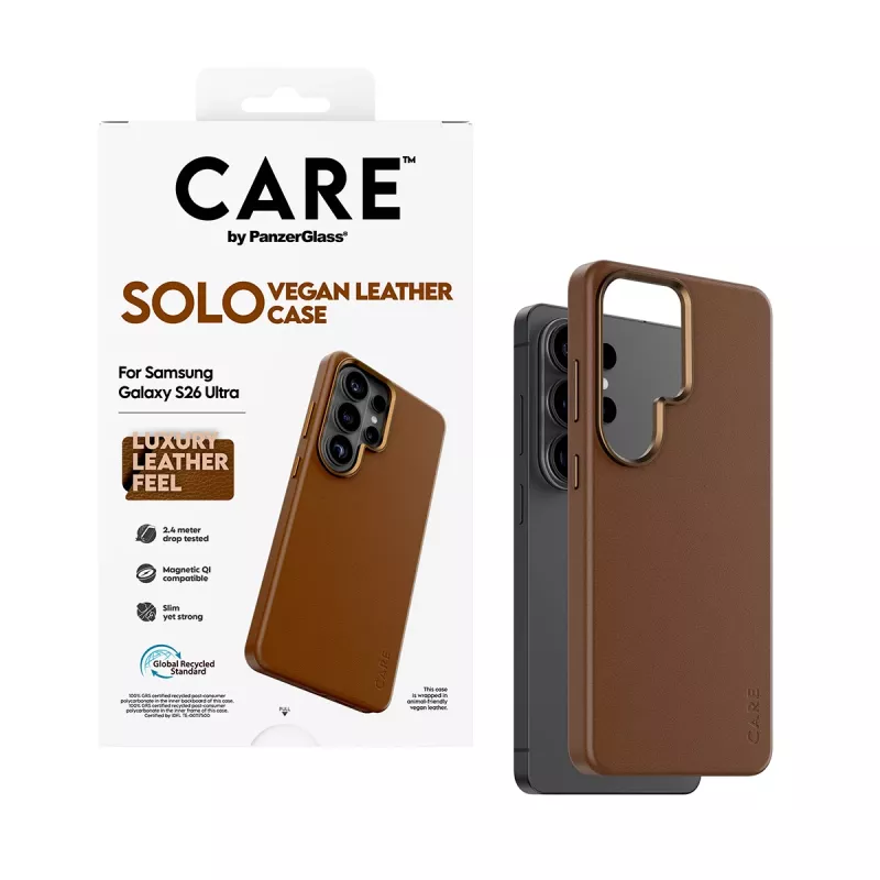 PanzerGlass CARE™ by ® Solo Case Brown w. Qi Samsung Galaxy S26 Ultra