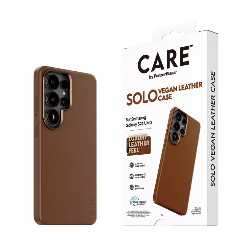 PanzerGlass CARE™ by ® Solo Case Brown w. Qi Samsung Galaxy S26 Ultra