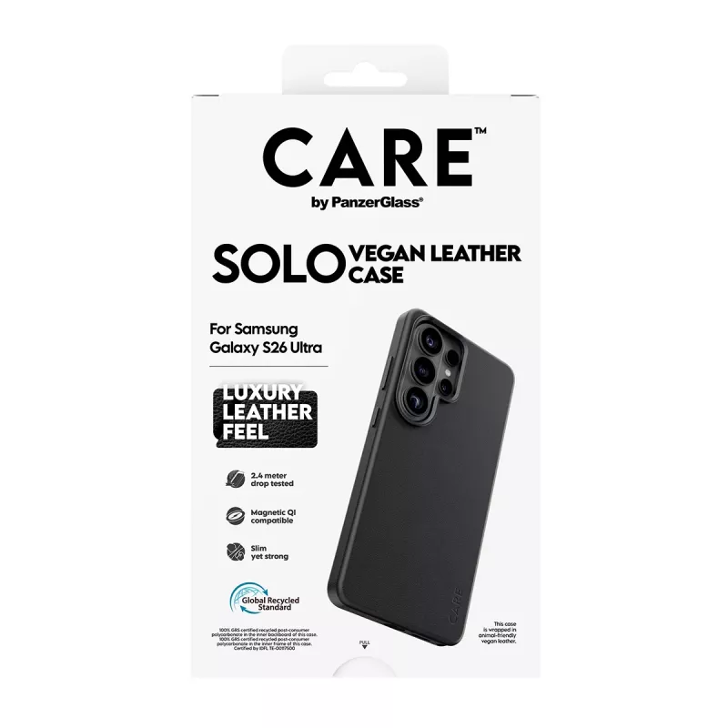 Etui na telefon PanzerGlass CARE Solo osłona do Samsung Galaxy S26 Ultra, czarne, kompatybilne z Qi