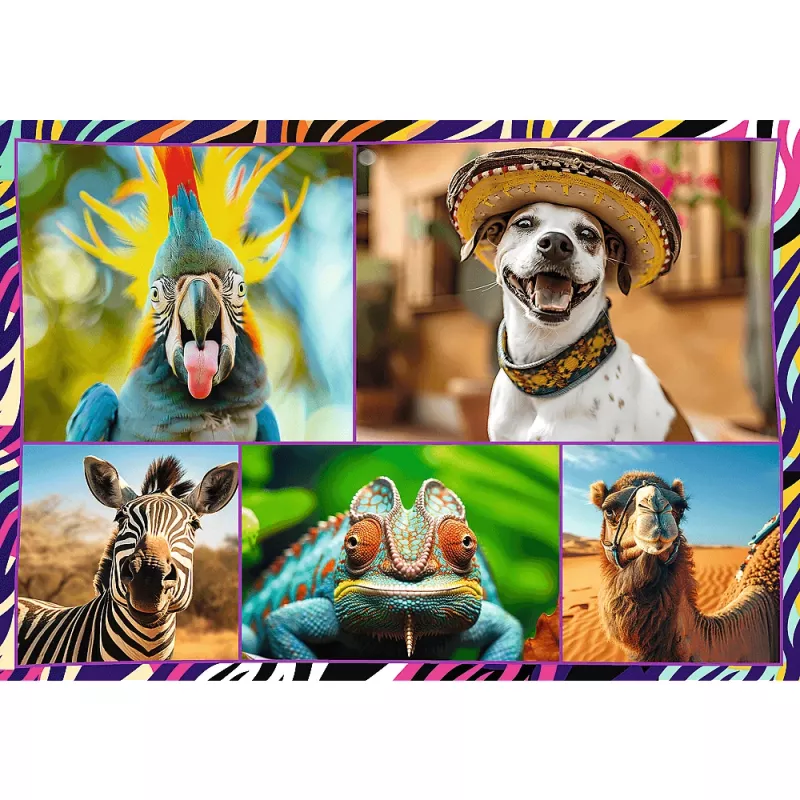 Zestaw puzzli TREFL Funny — 4 x 250 elementów, tematyczny zestaw dla dzieci