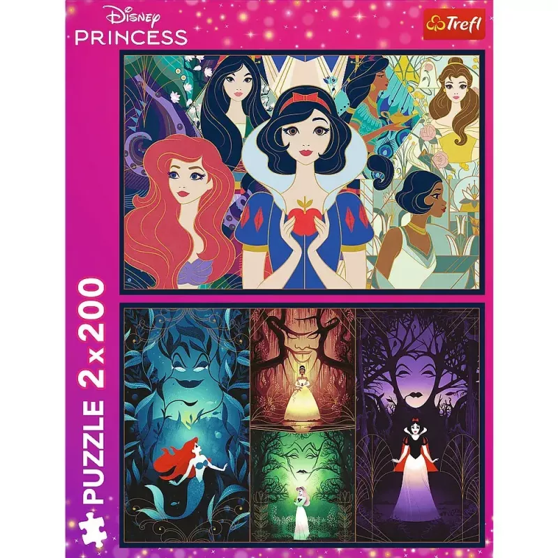 Puzzle TREFL 2x200 elementów Disney Princess – 2 puzzle, po 200 elementów każde
