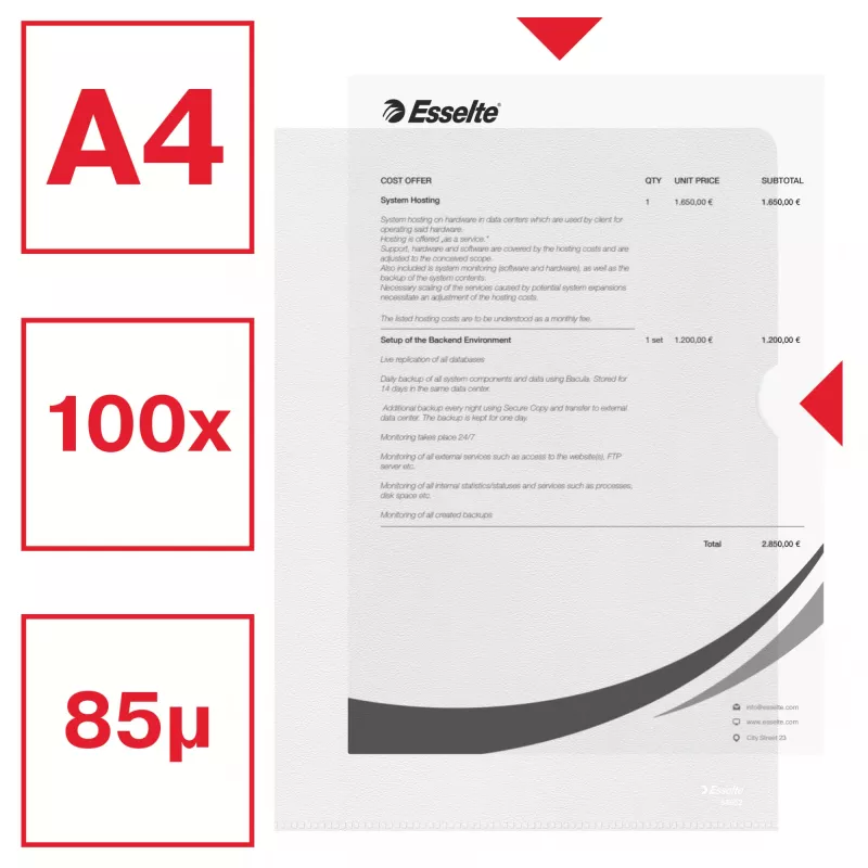 Esselte Essential Folder A4, 30% tworzywa z recyklingu przedkonsumenckiego