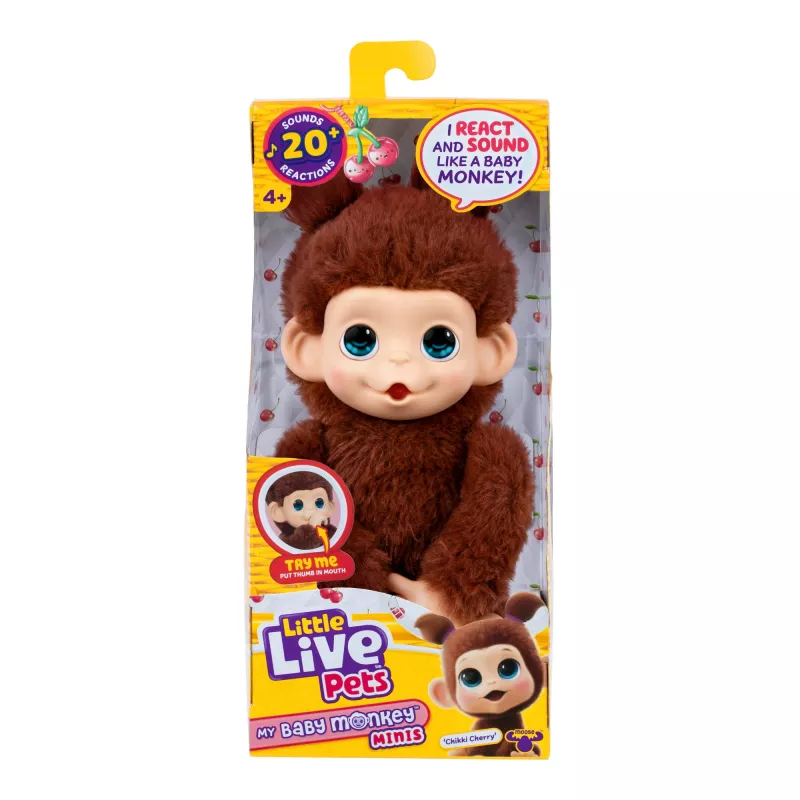 Moose Toys Little Live Pets My Baby Monkey 'Chikki Cherry', Chłopiec/Dziewczynka, 2 lat(a), Dźwiękowa