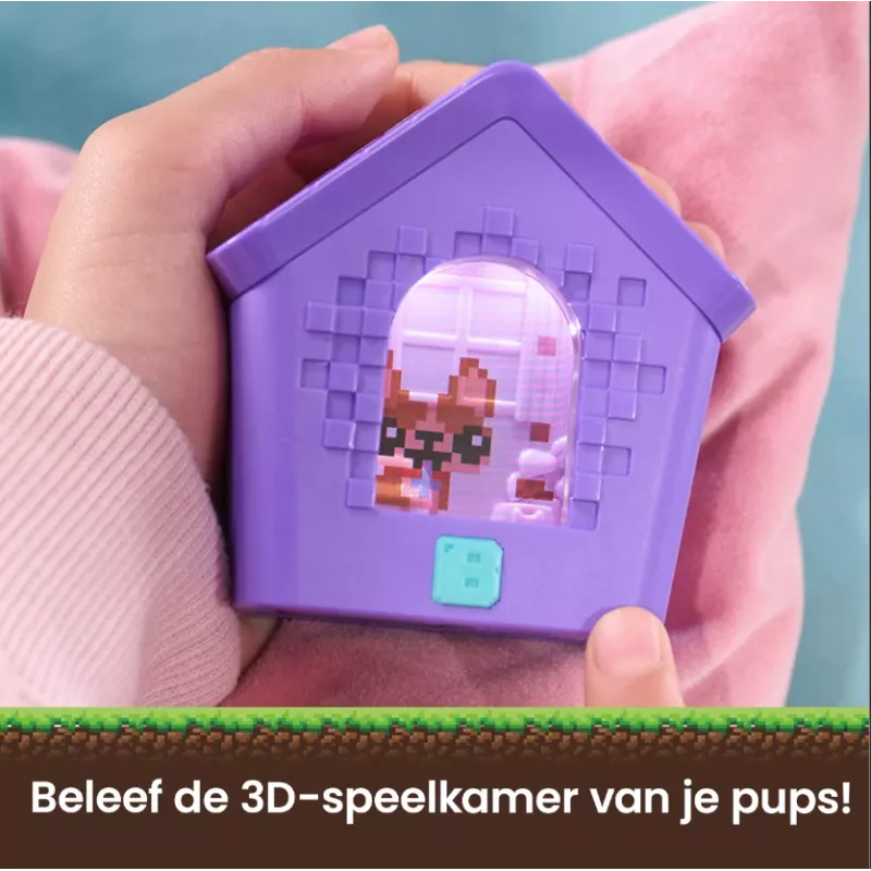 Bitzee, Interaktywny domek dla psa z 15 szczeniakami w środku, Pokój zabaw 3D, Reaguje na dotyk, Cyfrowe zwierzątko - zabawka dla dzieci, dla dziewczynek i chłopców w wieku od 5 lat