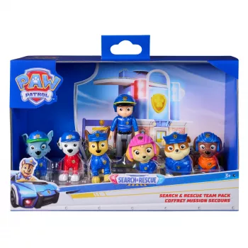 PAW Patrol Search & Rescue Team Pack z 7 Kolekcjonerskimi Figurkami Akcji, W tym Ryder i 6 Szczeniaków, Zabawki dla Chłopców i Dziewczynek od 3 lat