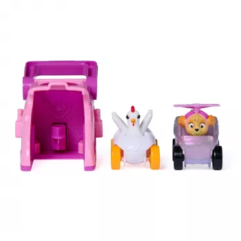 PAW Patrol Skye Pup Squad Wyrzutnie z pojazdem Chickaletta 2-pak, Zabawki dla chłopców i dziewczynek od 3 lat