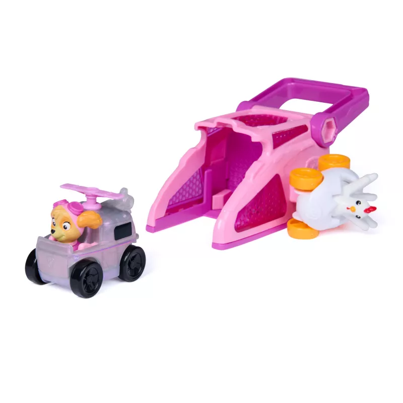PAW Patrol Skye Pup Squad Wyrzutnie z pojazdem Chickaletta 2-pak, Zabawki dla chłopców i dziewczynek od 3 lat