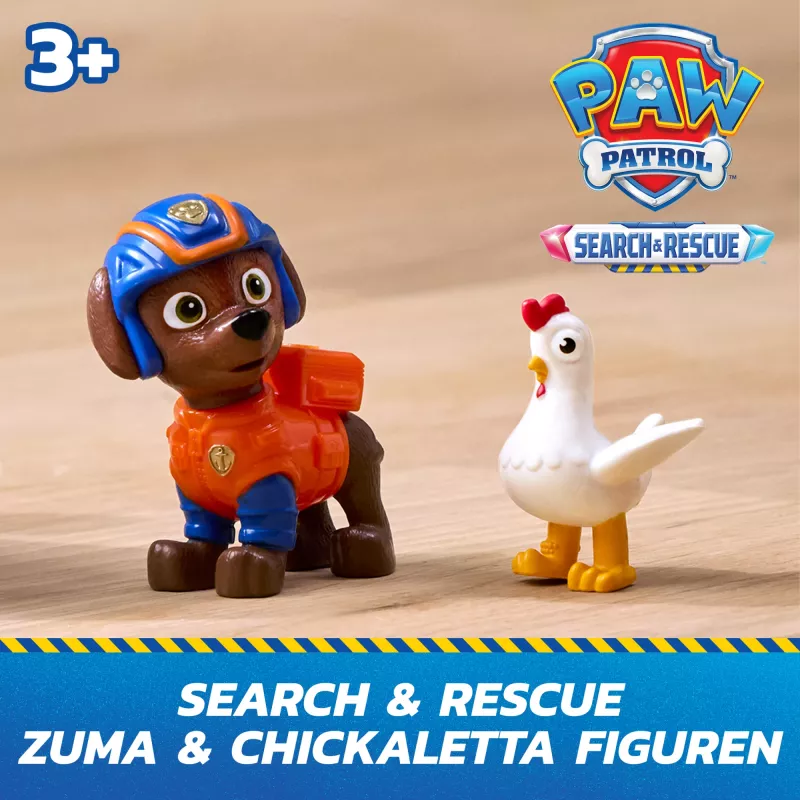 PAW Patrol: Search & Rescue, Zuma Rescue Hovercraft – wodny pojazd ratunkowy z 2 figurkami, zabawkowa łódź z mechanizmem pull-back, zabawki dla chłopców i dziewczynek od 3 lat