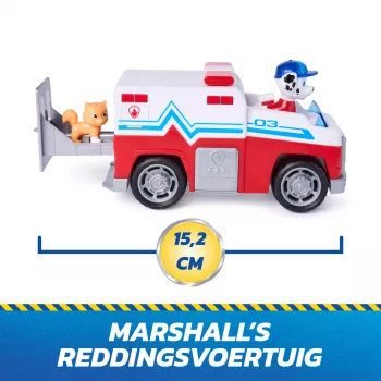 PAW Patrol : Search & Rescue, pojazd Marshalla Rescue Responder z 2 figurkami, zabawkowy samochód z napędem pull-back, zabawki dla chłopców i dziewczynek od 3 lat