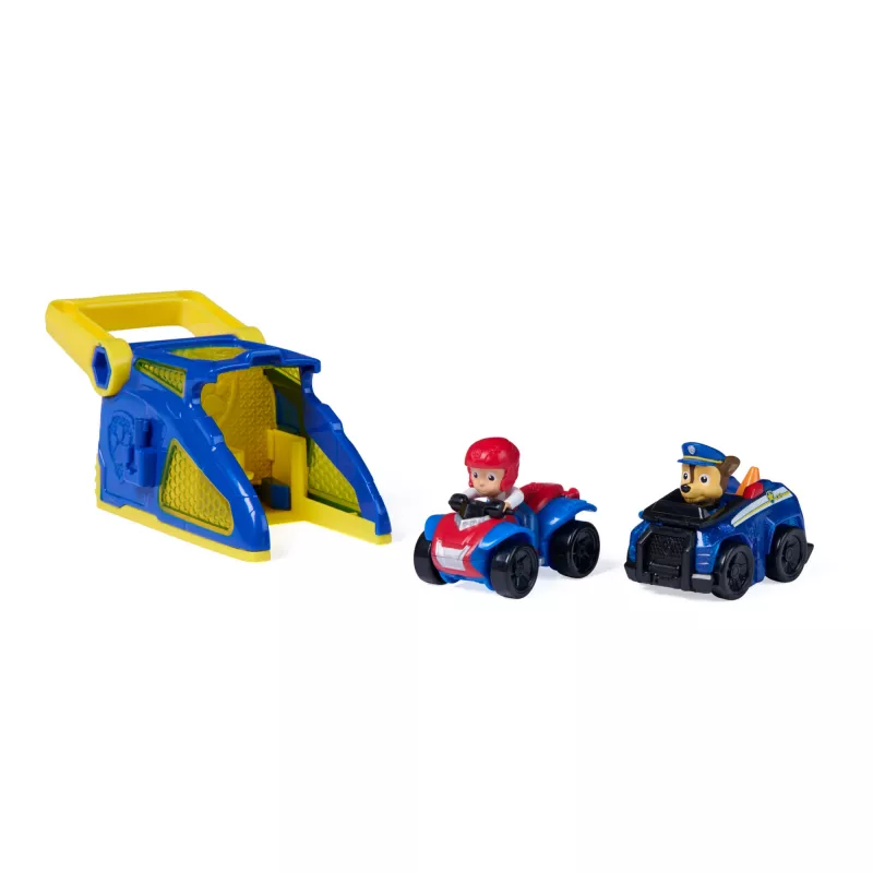 PAW Patrol Chase Pup Squad Launchers z pojazdem Rydera - zestaw 2, zabawki dla chłopców i dziewczynek od 3 lat