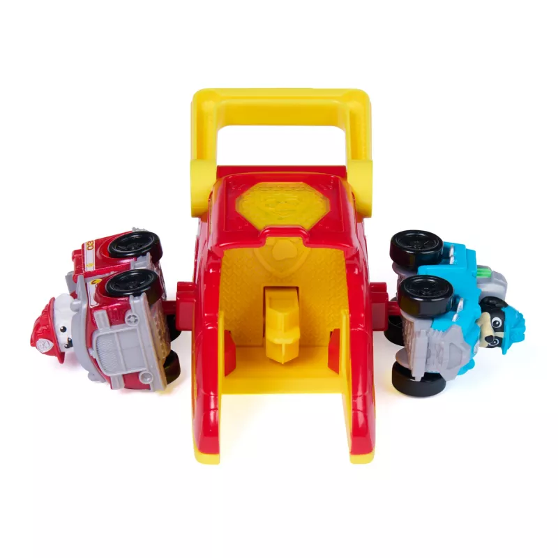 PAW Patrol Marshall Pup Squad Launchers z pojazdem Rex, zestaw 2 sztuk, zabawki dla chłopców i dziewczynek od 3 roku życia