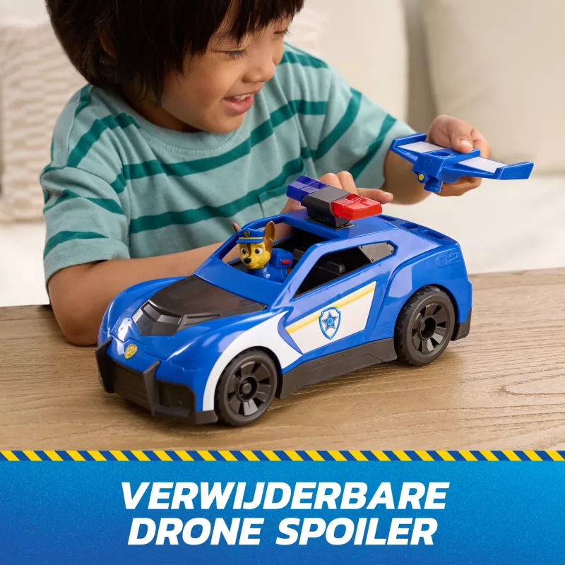 PAW Patrol : Search & Rescue, Chase Launch 'N' Rescue Cruiser z figurką i 2 pociskami, światłami, dźwiękami i ukrytą wyrzutnią, zabawki dla dzieci dla chłopców i dziewczynek od 3 lat