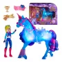 Unicorn Academy, Train & Glow Świecący Jednorożec River z Isabel, Pomysł na Prezent Wielkanocny, Lalki i Zabawki z Jednorożcami dla Dziewczynek, Zawiera 3 Akcesoria Treningowe