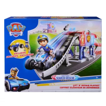 Zestaw zabawkowy PAW Patrol Search & Rescue Lift 'N' Repair z ekskluzywną figurką i pojazdem, ponad 30 cali długości, zabawki dla chłopców i dziewczynek od 3 lat