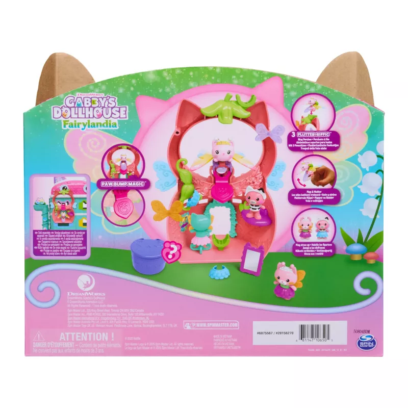 Zestaw do zabawy Gabby's Dollhouse Fairylandia, Kitty Fairy’s Flutter-riffic z 12 elementami i ekskluzywnym pierścieniem Flutter-riffic, zabawki dla dzieci, dziewczynek i chłopców od 3 lat