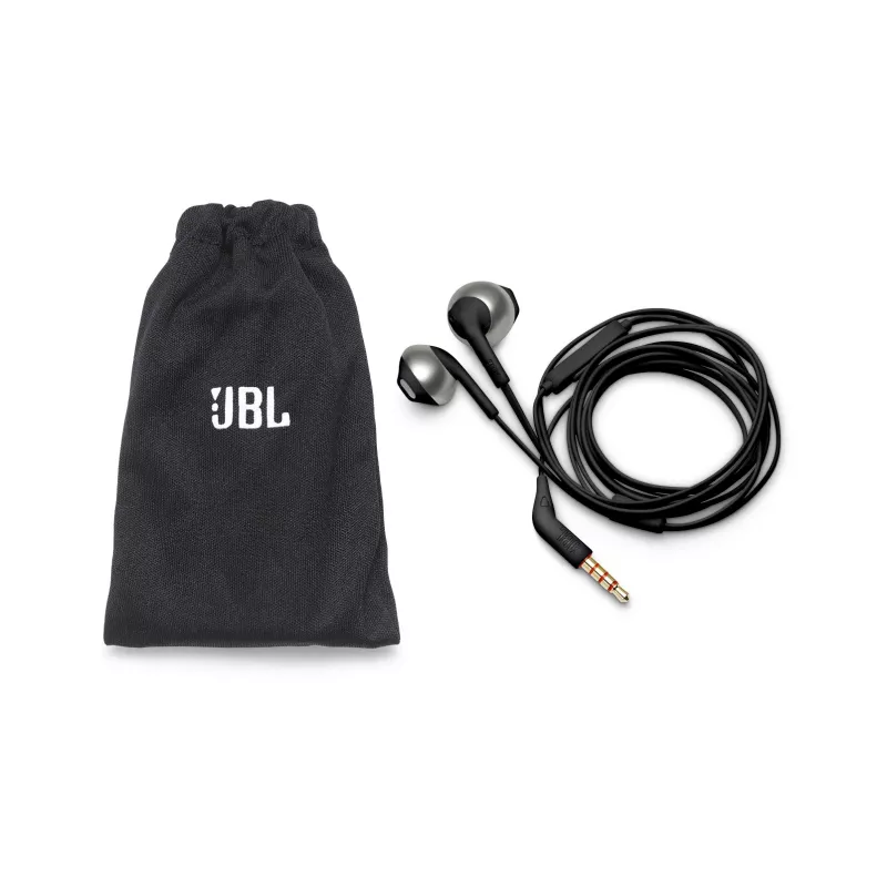 JBL Tune 205 Czarny, przewodowe, 20 - 20000 Hz, połączenia/muzyka, 14,3 g, zestaw słuchawkowy, czarny