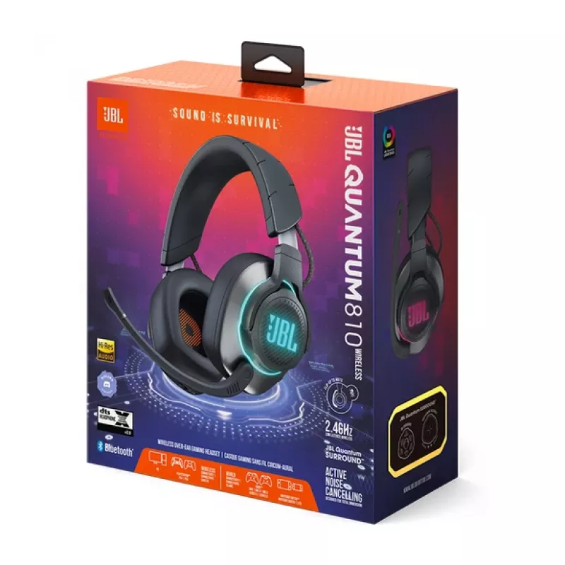 Słuchawki JBL Quantum 810 Bezprzewodowe Nauszne Gaming USB Type-C Bluetooth Czarny