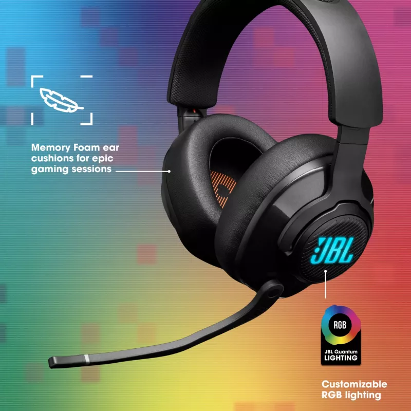 JBL Quantum 400 Czarny, przewodowe, gamingowe, 20 - 20000 Hz, 248 g, słuchawki, czarny