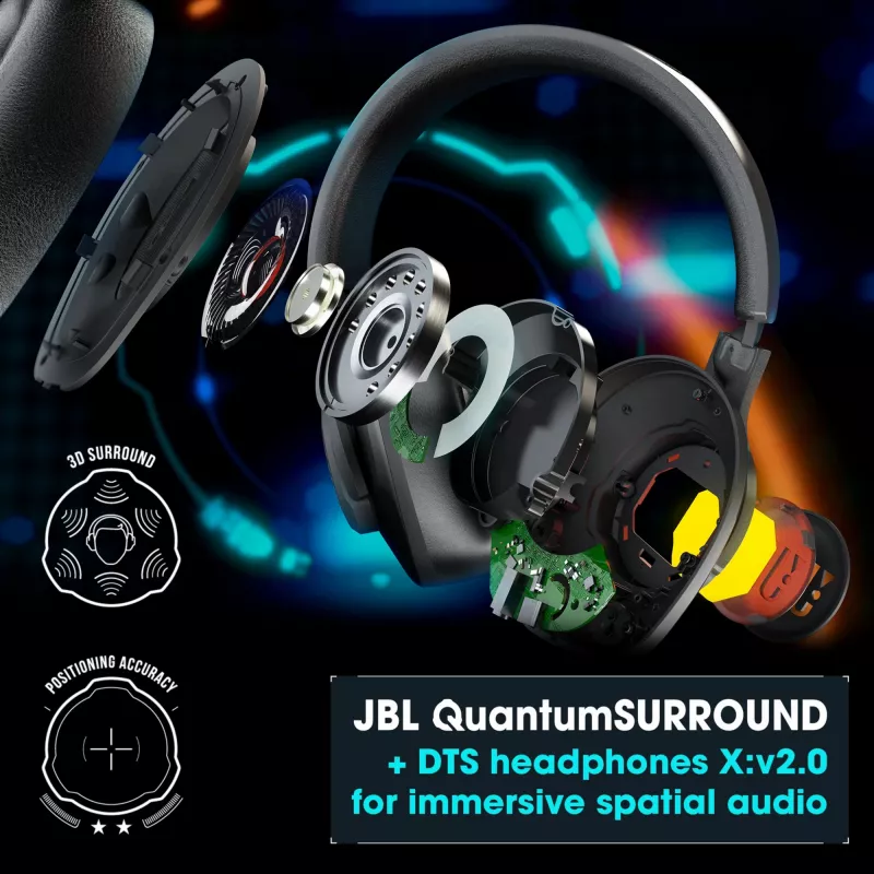 JBL Quantum 400 Czarny, przewodowe, gamingowe, 20 - 20000 Hz, 248 g, słuchawki, czarny