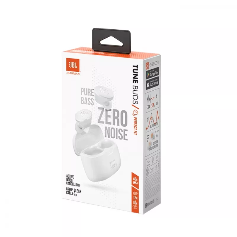 JBL Tune Buds Zestaw słuchawkowy True Wireless Stereo (TWS) douszne Połączenia/Muzyka Bluetooth Biały