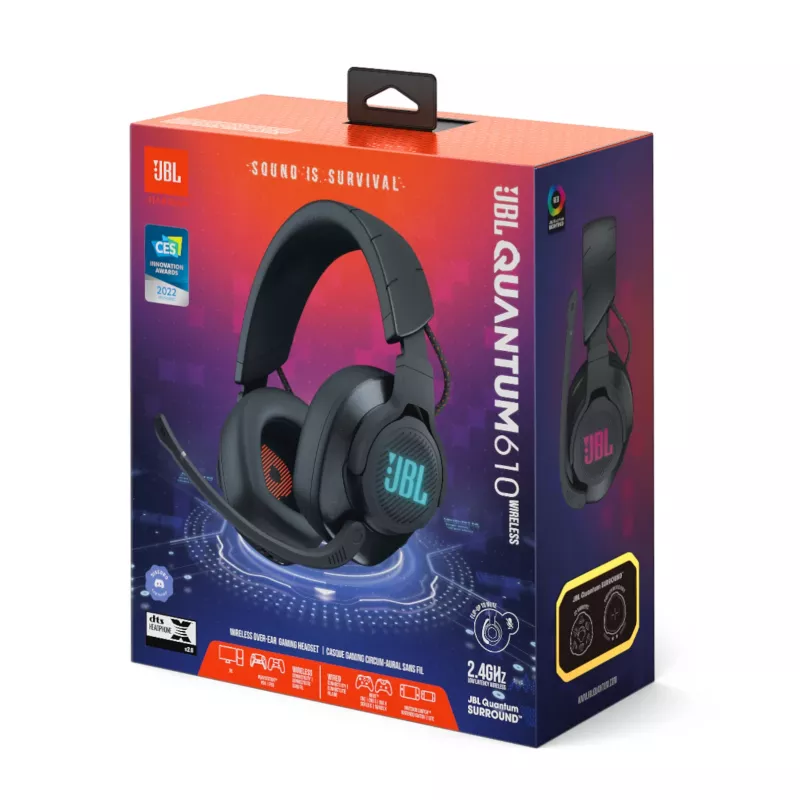 Słuchawki JBL Quantum 610 bezprzewodowego zestawu słuchawkowego Wired & Wireless Head-band Gaming USB Type-C Czarny
