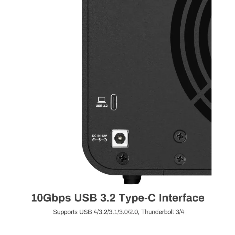 TerraMaster D4-320 Macierz dyskowa Desktop Czarny 4 napędy HDD SSD