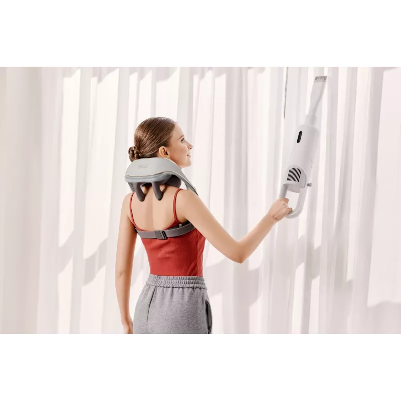 Masażer szyi i ramion SKG H5 Mini — kompresja i wibracja, wbudowana bateria, 10 W, szary