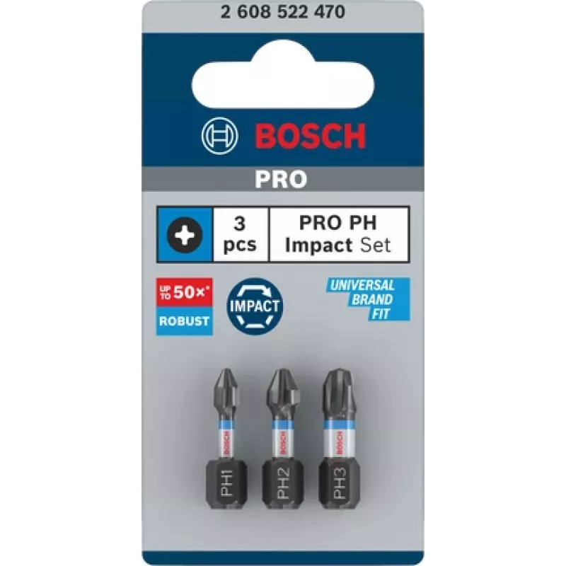 Zestaw bitów wkrętakowych Bosch Phillips 3-częściowy 2608522470