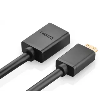 Kabel HDMI Ugreen 20137 Mini-HDMI męski na HDMI żeński czarny złoty