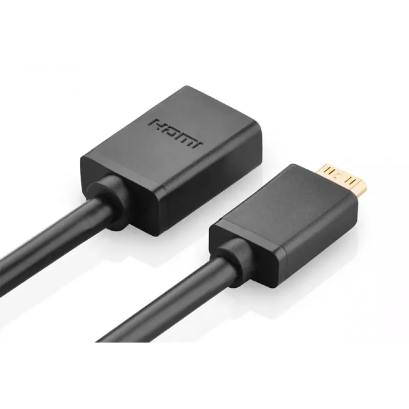 Kabel HDMI Ugreen 20137 Mini-HDMI męski na HDMI żeński czarny złoty