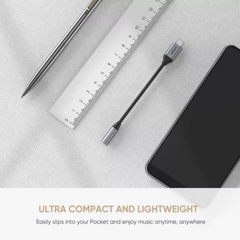 Kabel do telefonu komórkowego Ugreen 30632 USB C na 3,5 mm, czarny